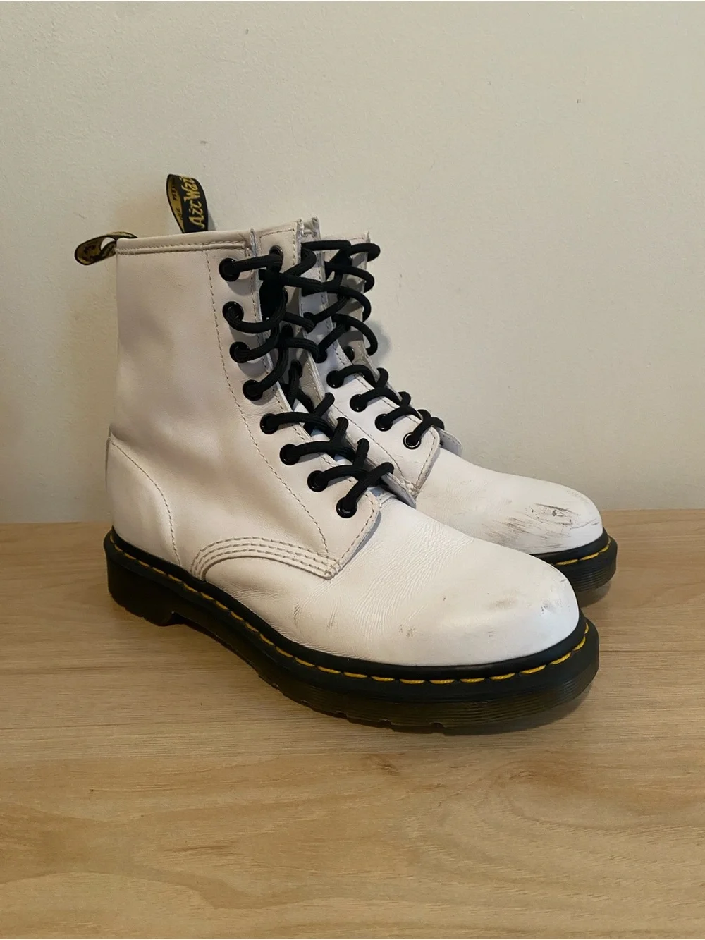 Dr. Martens 1460 White Leather Combat Boots Women’s Size 8
